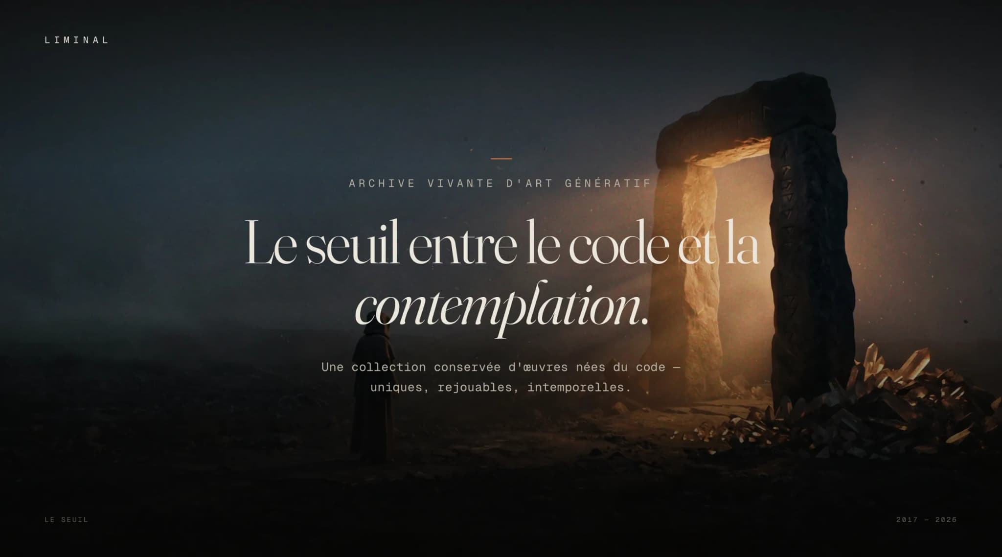 LIMINAL, musée numérique d'art génératif rendu en temps réel, visuel 1