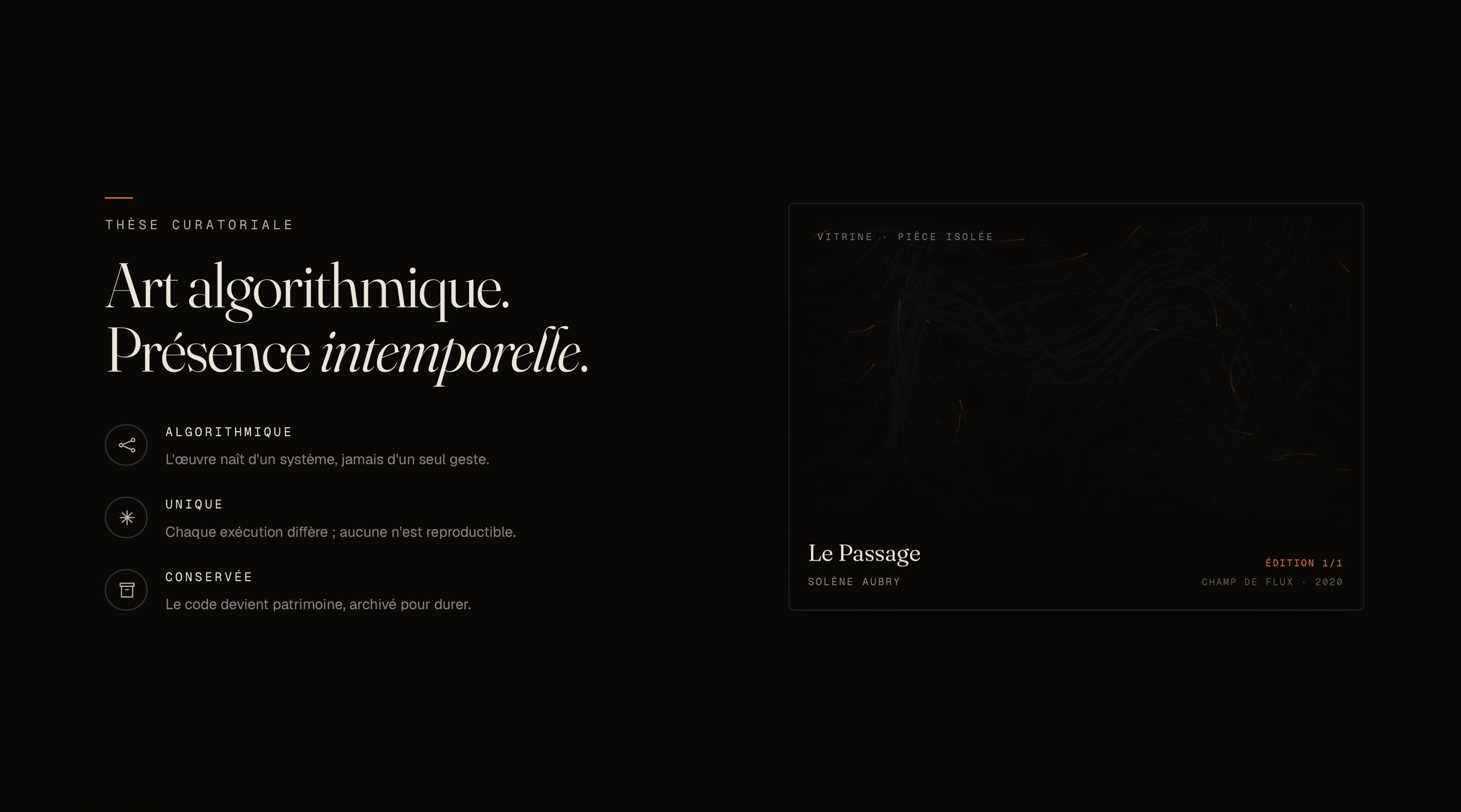 LIMINAL, musée numérique d'art génératif rendu en temps réel, visuel 4