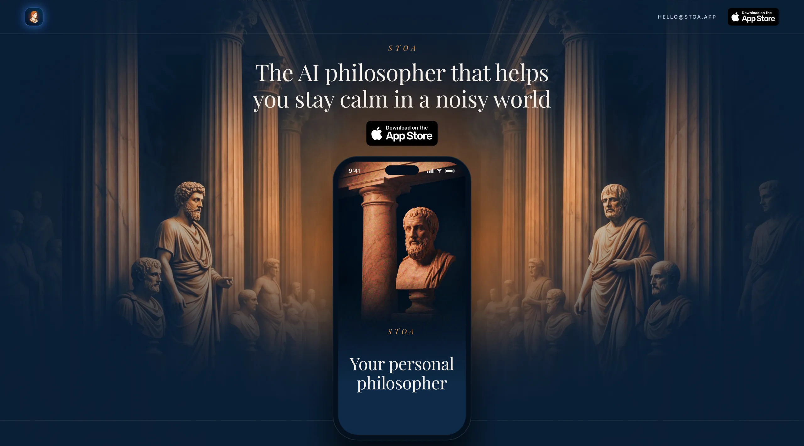 STOA, concept d'application bien-être inspirée du stoïcisme, visuel 1