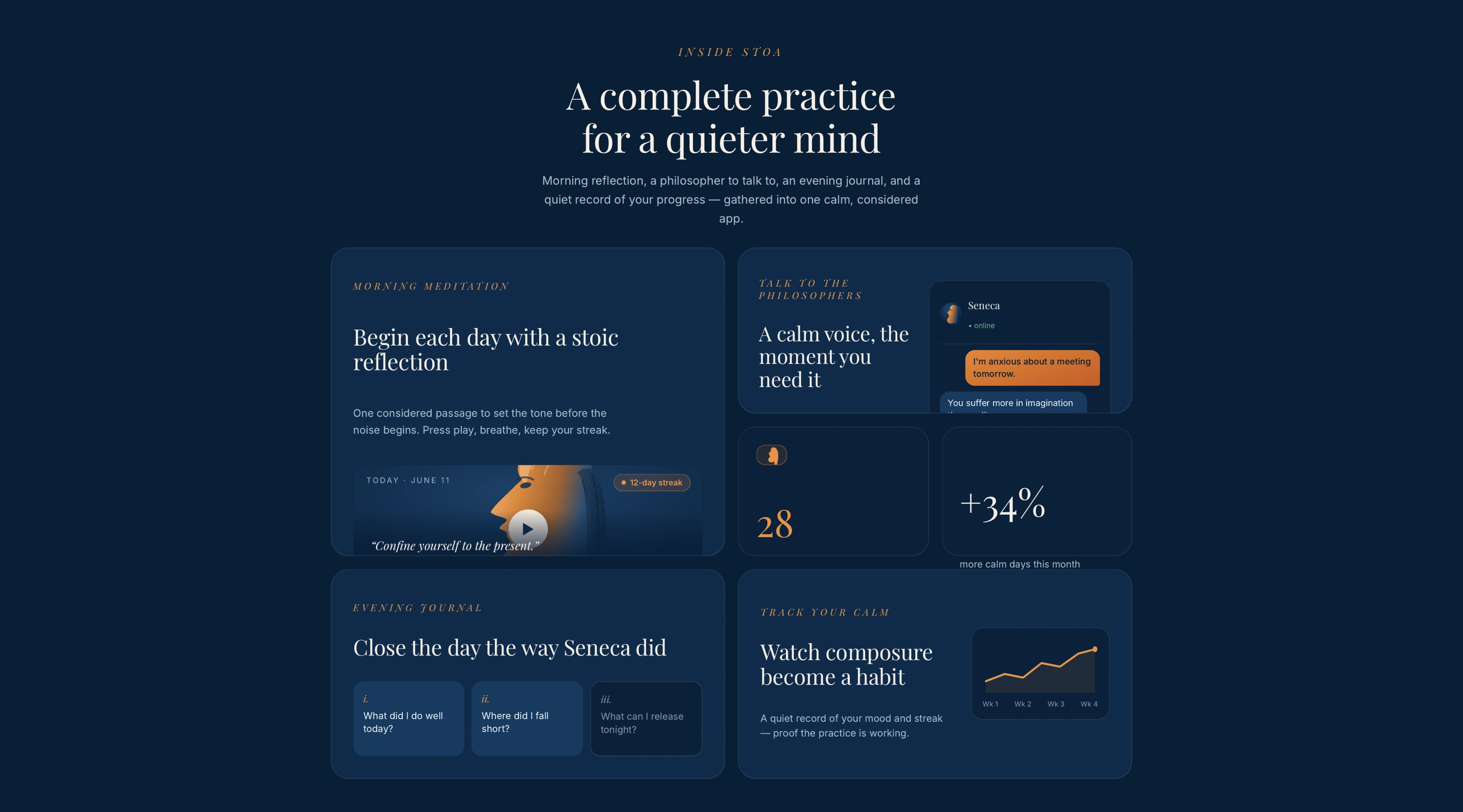 STOA, concept d'application bien-être inspirée du stoïcisme, visuel 4