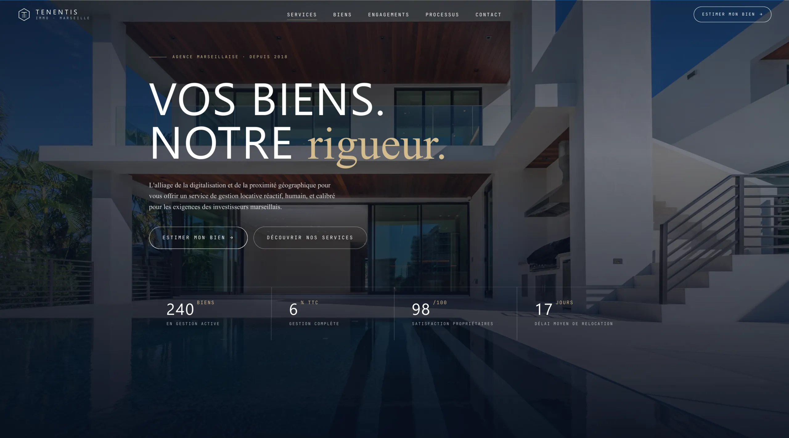 Tenentis Immo, site et identité visuelle pour une agence de gestion locative, visuel 1