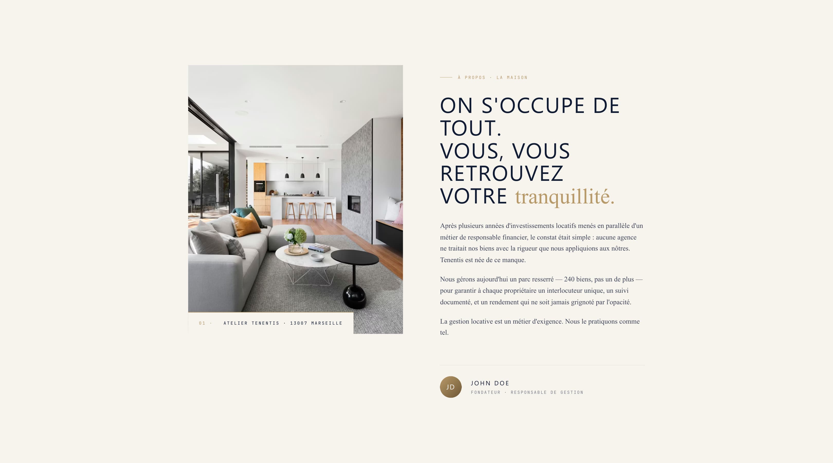 Tenentis Immo, site et identité visuelle pour une agence de gestion locative, visuel 2